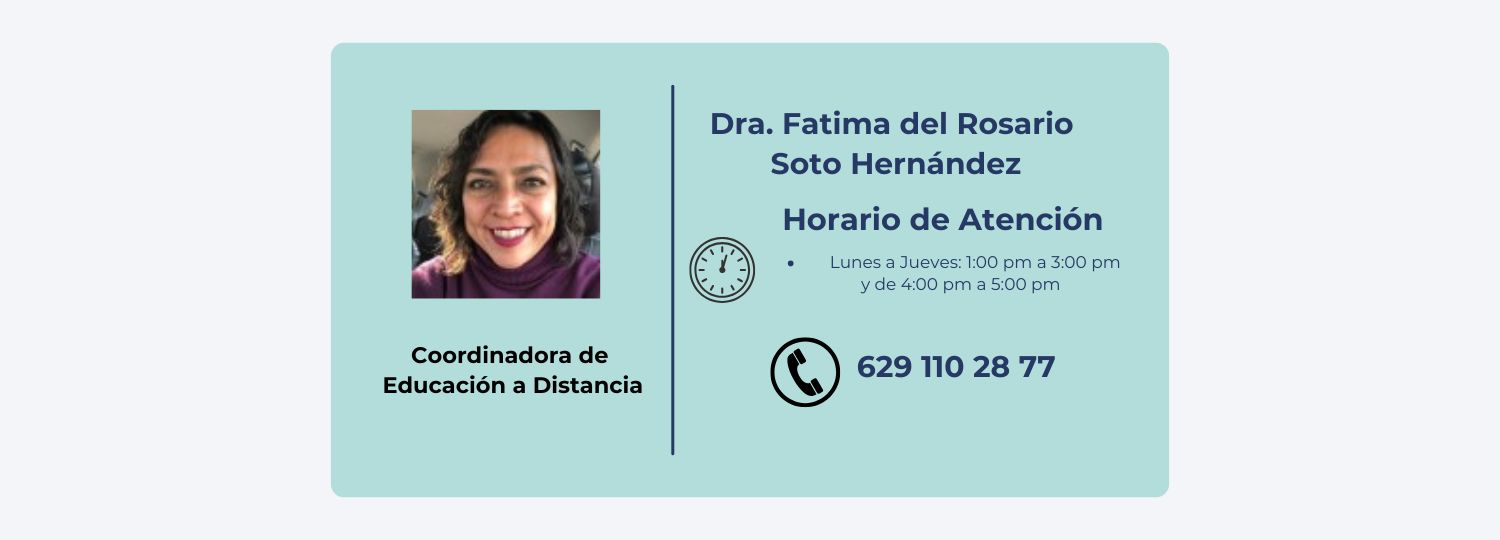 HORARIO COORDINADORA DE EDUCACIÓN A DISTANCIA.